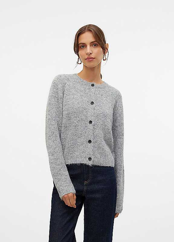 Vero Moda Medium Grey Melange Novah Cardigan