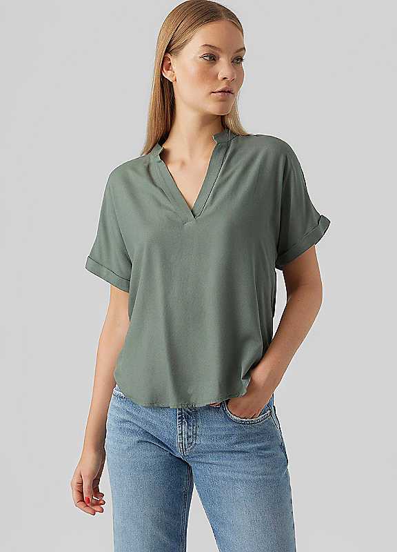 Vero Moda Laurel Vneck Short Sleeve Blouse Large