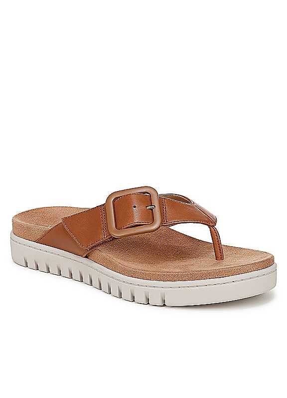 Vionic Tan Uptown Marin Regular Fit Arch Support Toe Post Sandals - Image 3