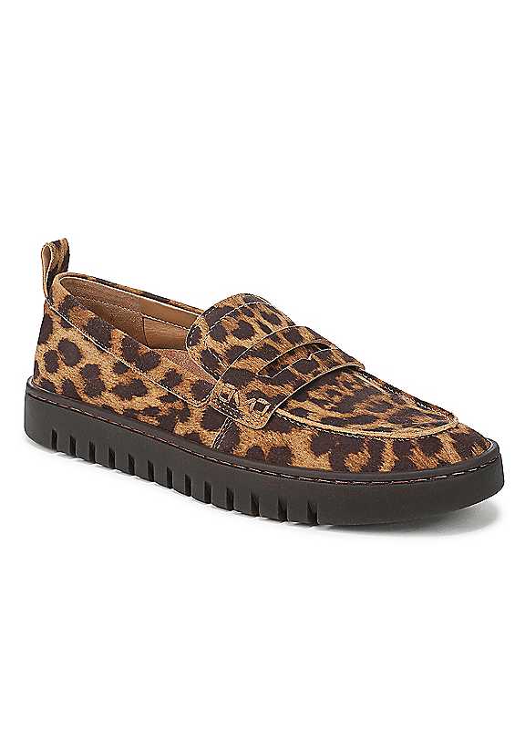 Vionic Leopard Uptown Regular Fit Arch Support Loafers