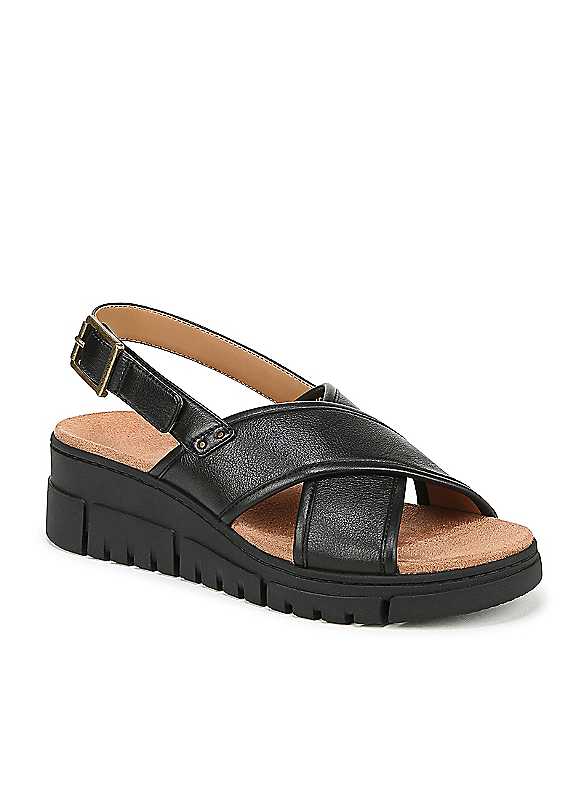 Vionic Black Uptown Sonoma Regular Fit Arch Support Sandals Size 3