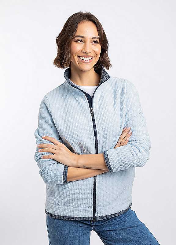 Weird Fish Blue Ariana Full Zip Grid Fleece - Image 2
