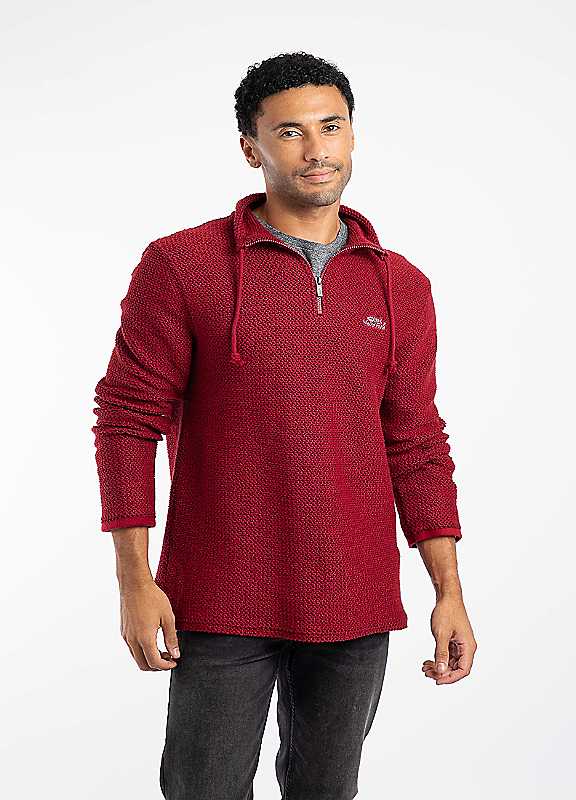 Weird Fish Red Cruiser 14 Zip Macaroni Sweatshirt