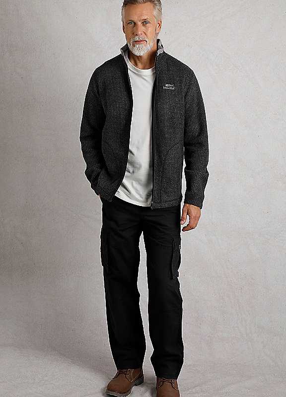 Weird Fish Black Shires Eco Full Zip Grid Fleece 4XL