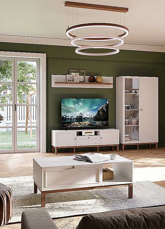 Furniture To Go Wensley 2 Door 1 Drawer Tv Unit In Light Grey And Oak Inc Led Lighting - Light Grey & Oak - Image 5