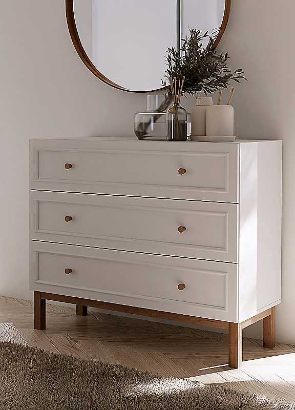 Furniture To Go Light/Grey Wensley 3 Drawer Chest In And Oak - & Oak - Matt - Melamine - Image 5