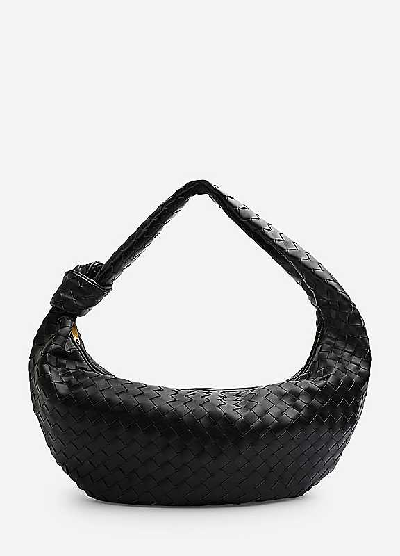 Where's That From Women's Black 'Aqua' Knotted Strap Woven Shoulder Bag In - Image 3