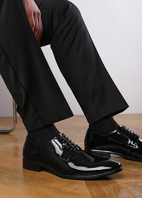 Where's That From Men's Black David Lace Up Derby Formal Shoes