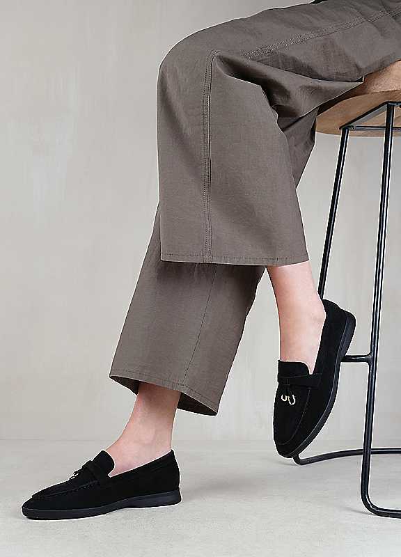Where's That From Black Pegasus Suede Loafers