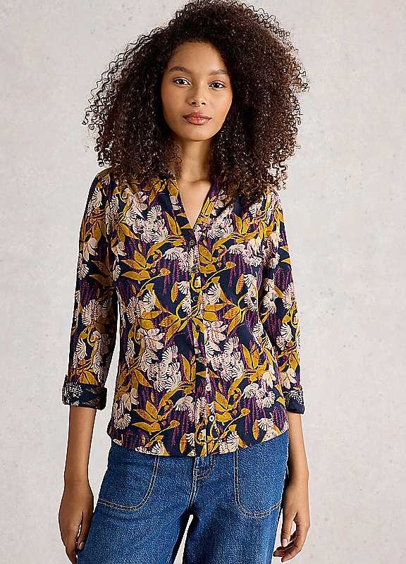 White Stuff Blue Annie Jersey Shirt