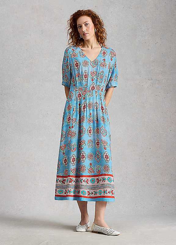 White Stuff Women's Blue Multi Kate Midi Dress - Image 2