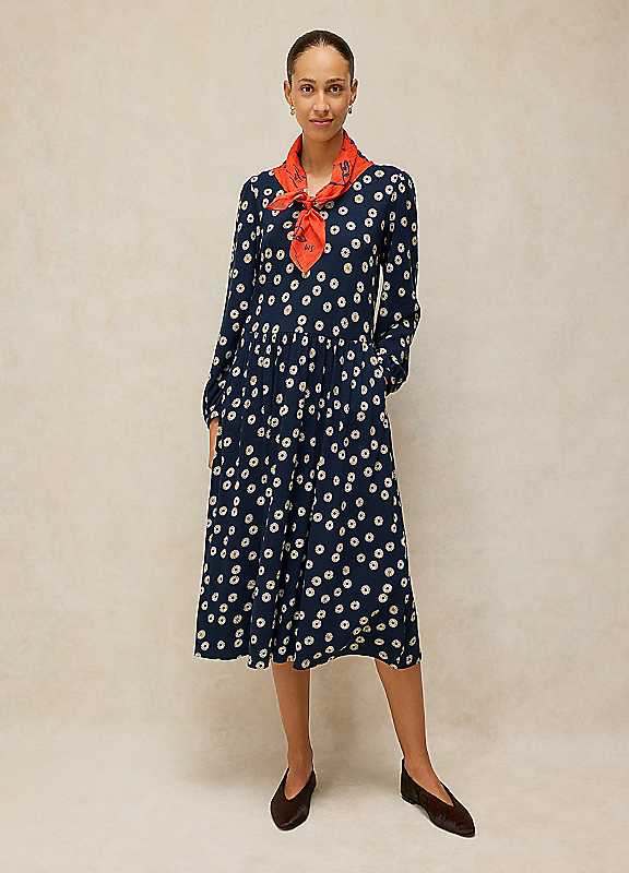 White Stuff Navy Multi Leah Jersey Dress