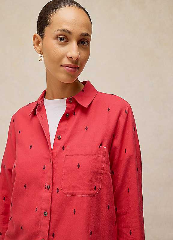 White Stuff Bright Pink Libby Organic Cotton Shirt
