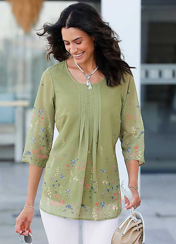 Witt Reed Pleated Floral Tunic Top Size 20