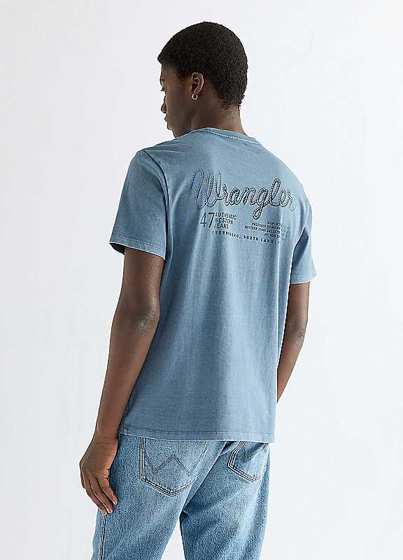 Wrangler Mens Graphic Logo Back Print T-Shirt, Blue, Size 2Xl, Men - Image 3