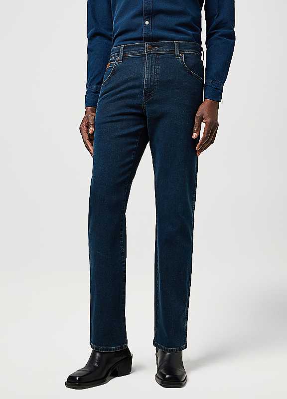 Wrangler Texas Straight Leg Jeans for Men in Blue Oxide, Size W34/L34 - Image 3