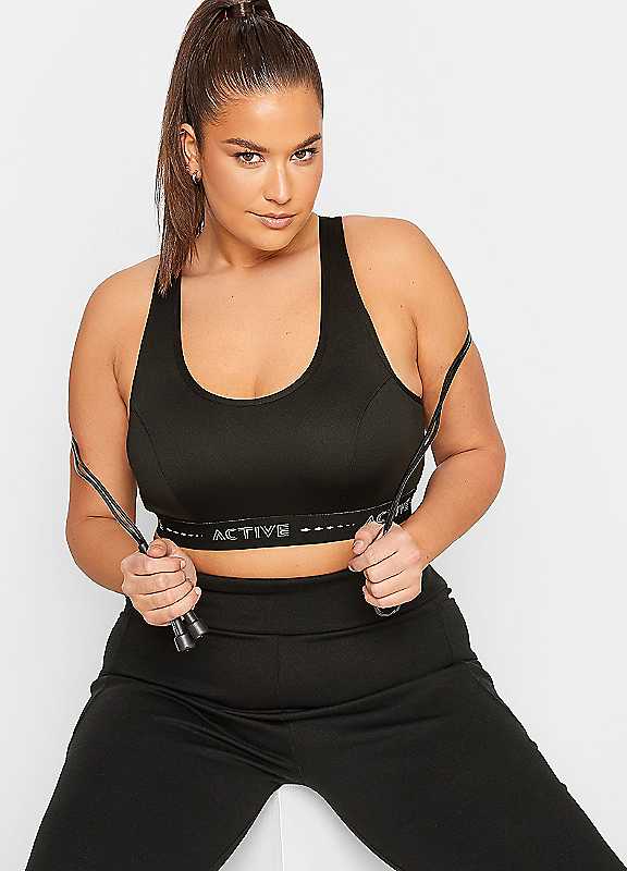 Yours Women's Black Padded Sports Bra In Size 16 - Image 2