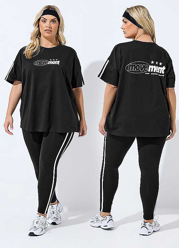 Yours Women's Black Active 'Movement' T-Shirt In Size 18 - Image 6