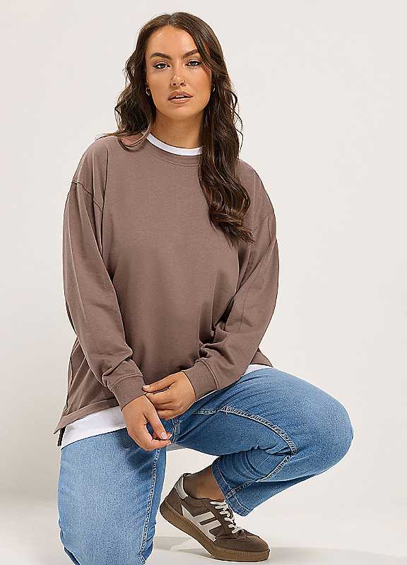 Yours Women's 2-In-1 Sweatshirt in Brown | Size: 26-28 - Image 7