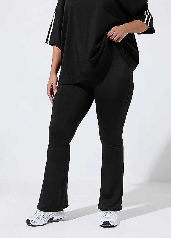 Yours Women's Black Flared Active Leggings In | : Size 12 - Image 5
