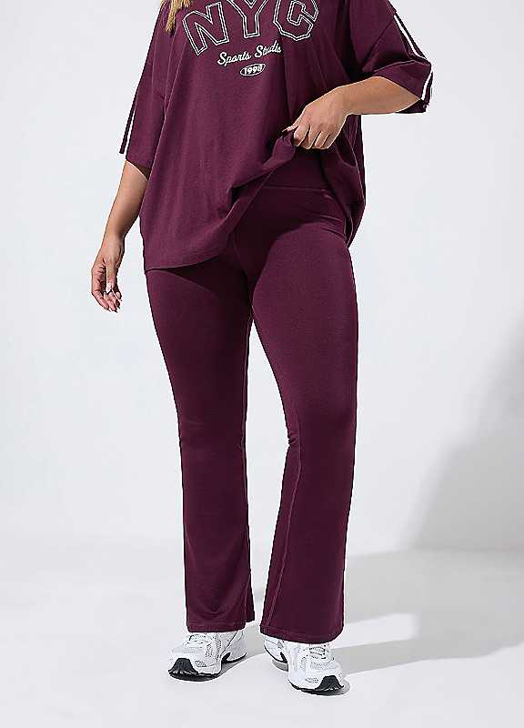 Yours Women's Burgundy Flared Active Leggings In | Size: 22 - Image 5