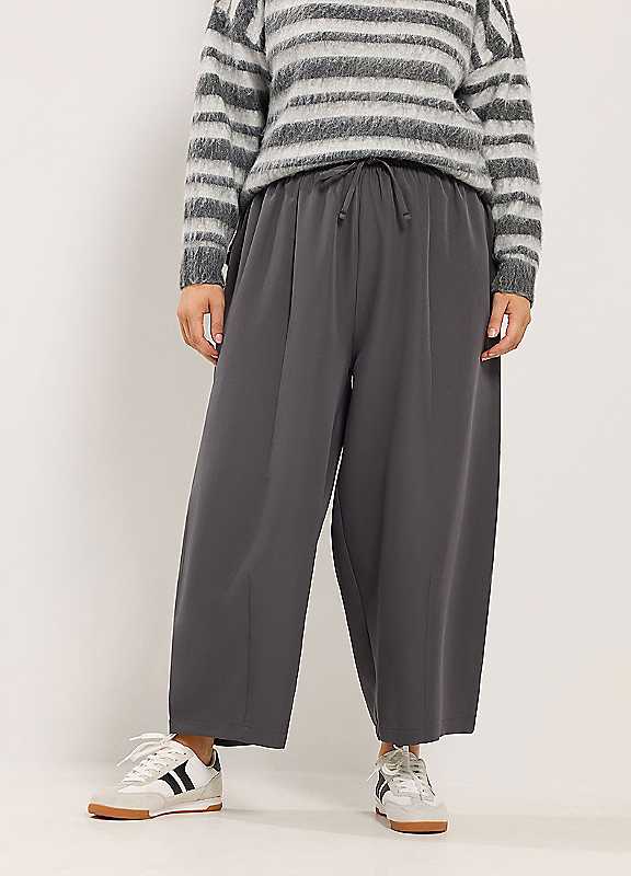 Yours Women's Barrel Leg Trousers in Grey | Size: 22-24S - Image 6