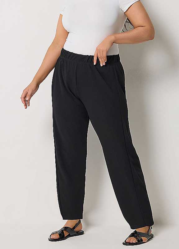 Yours Women's Black Barrel Trousers In Size 18 - Image 6