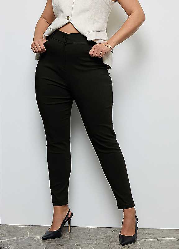 Yours Women's Black Bengaline Trousers In | Size: 26/28 - Image 8