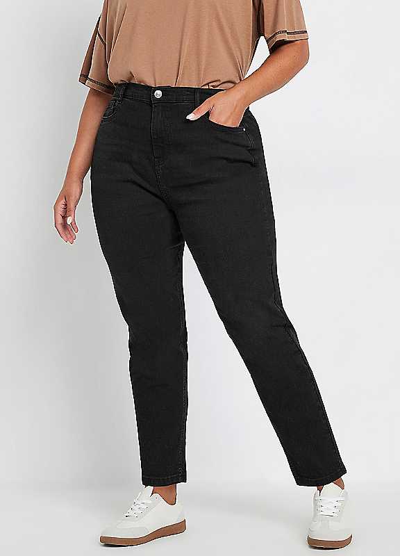 Yours Black Curve Mom Jeans