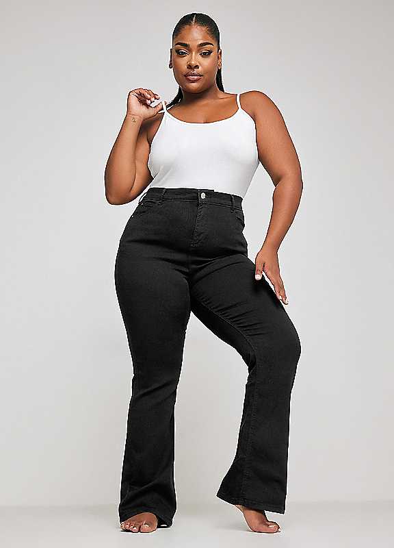 Yours Women's Black Bootcut Stretch Jeans In Small - Image 3