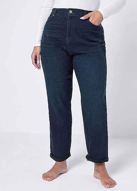 Yours Women's Dark Blue Denim Boyfriend Jeans In | Size: 20 - Image 6