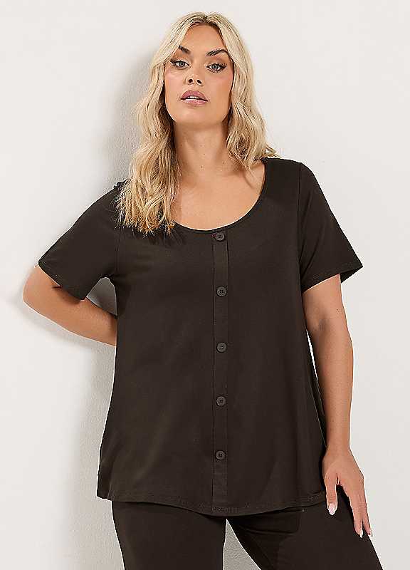 Yours Women's Brown Button Front Top In | Size: 20 - Image 6