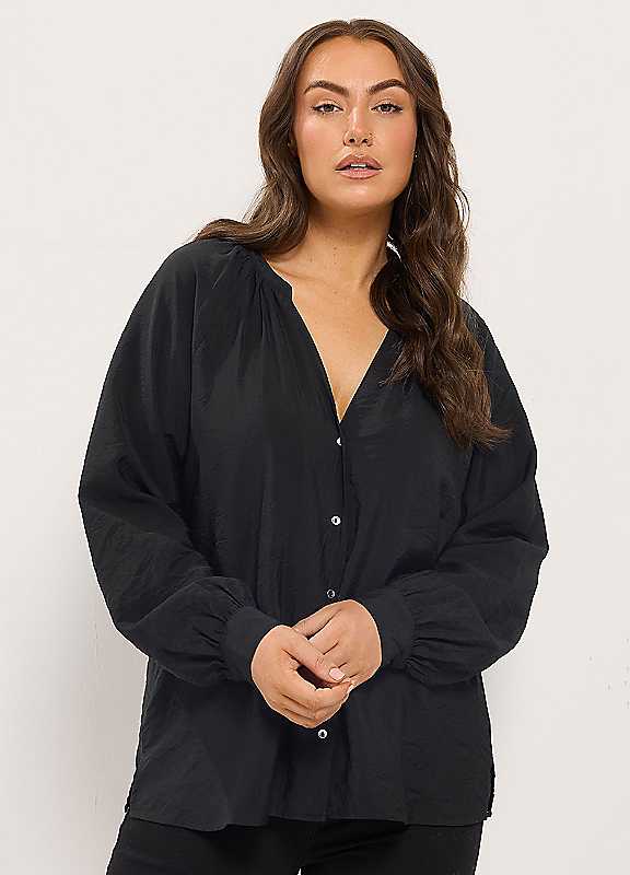 Yours Women's Black Button Through Shirt In Size 16 - Image 6