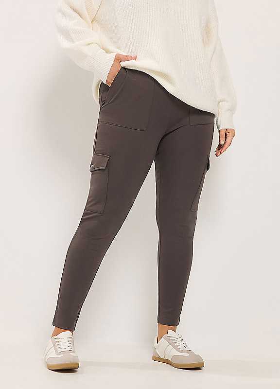 Yours Curve Chocolate Cargo Leggings - Women's - Plus Size Curve - Image 3
