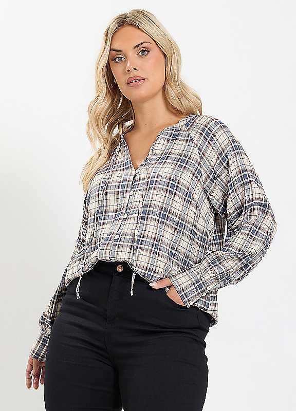 Yours Women's Multicolor Tie Neck Top | Size: 26/28 - Image 6