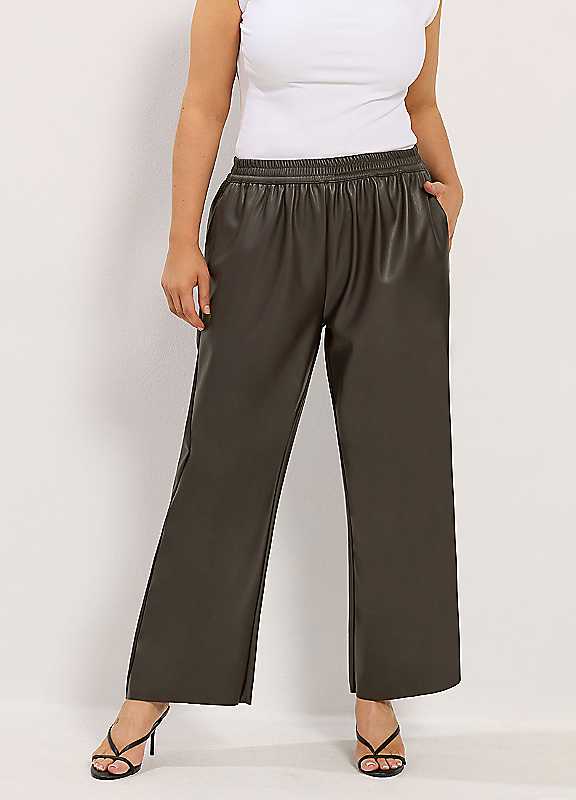 Yours Women's Chocolate Coated Pull On Trousers In 16R - Image 2