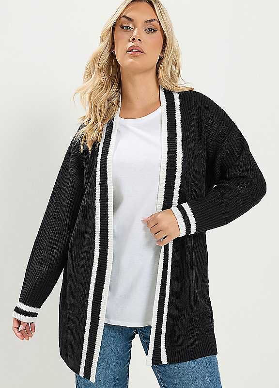 Yours Women's Black Contrast Edge Cardigan In Size 30-32 - Image 2