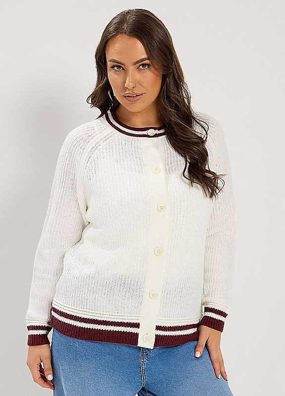 Yours Women's Ivory Crew-Neck Knitted Cardigan In Size 30-32 - Image 2