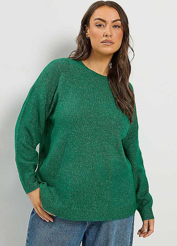 Yours Women's Green Soft Knitted Jumper In | Size: 14-16 - Image 2