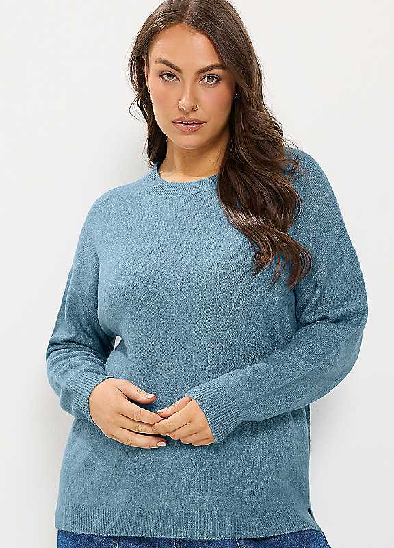 Yours Women's Light Blue Soft Knitted Jumper In | Size: 14/16 - Image 6