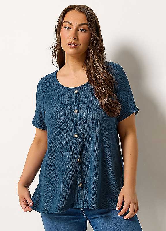 Yours Curve Crinkle T-Shirt - Women's - Plus Size Curve - Image 2