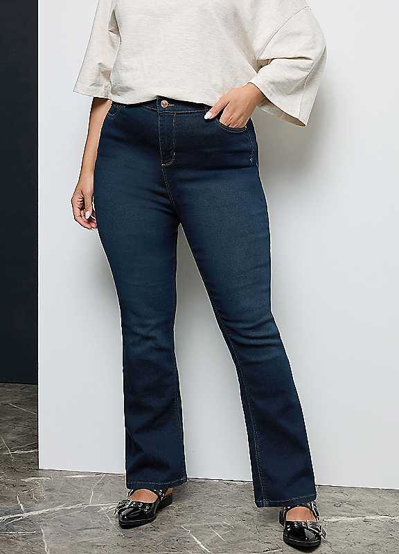 Yours Blue Curve Dark Indigo Bootcut Stretch Isla Jeans