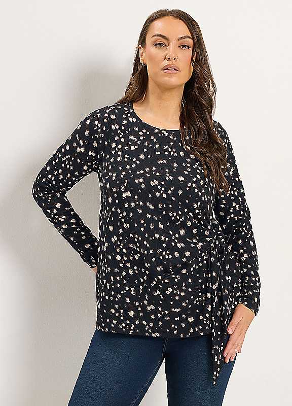 Yours Women's Black Deer Knot Front Top In | Size: 16 - Image 6