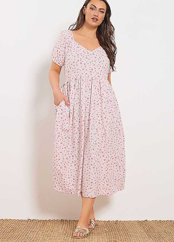 Yours Curve Women's Pink Print Maxi Dress - Image 3