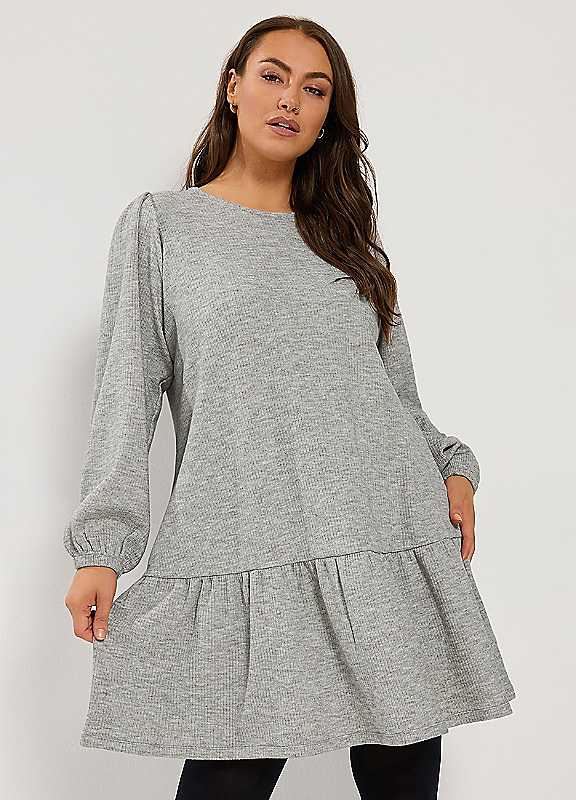 Yours Women's Grey Drop Waist Dress In | Size: 26-28 - Image 2