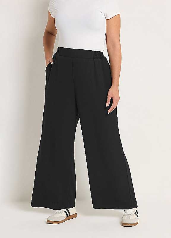 Yours Women's Black Elasticated Waist Trousers In Size 20 - Image 7