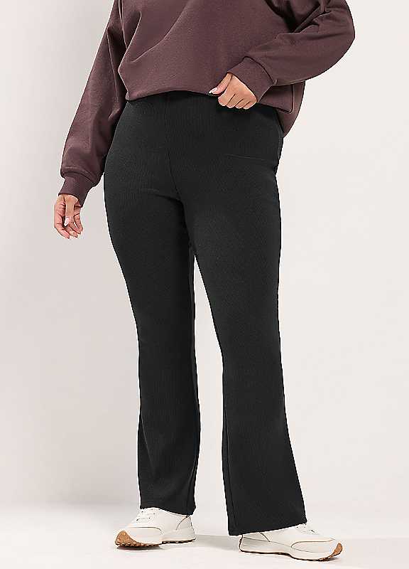 Yours Women's Black Flare Leggings In | Size: 16R - Image 2