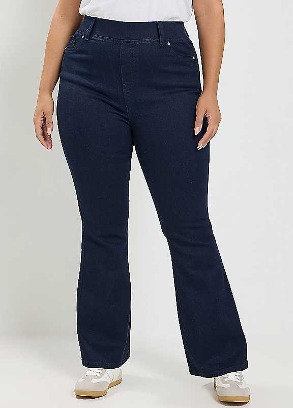 Yours Women's Indigo Flared Jeggings In Small - Image 6