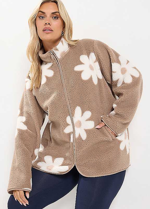 Yours Women's Natural Floral Borg Fleece In | : Size 16 - Image 7