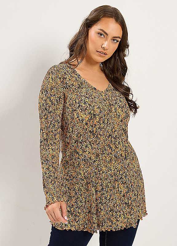 Yours Women's Orange Floral Tunic Top In | Size: 22/24 - Image 6